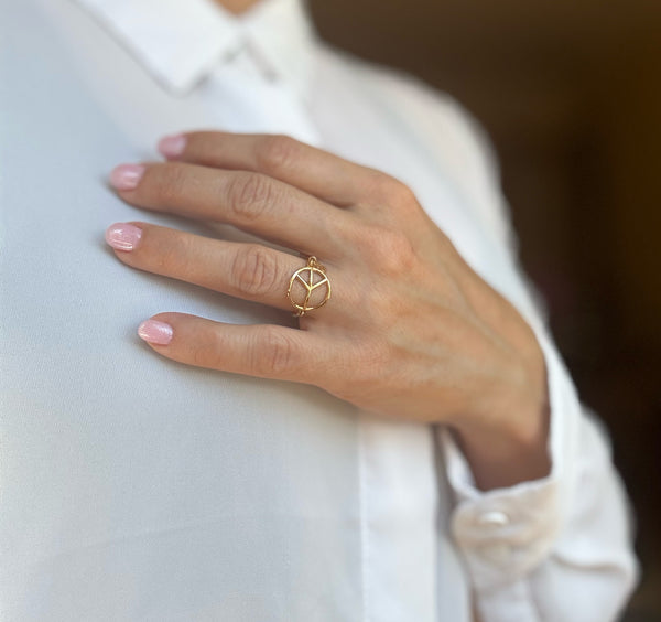 Anillo Tous Plata 925 Vermeil Símbolo de la Paz