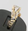 Anillo cabeza de cebra en oro amarillo 18k, brillantes y rubíes - Mayka Jewels