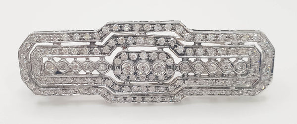 Broche años 30 en oro blanco 18k con diamantes - Mayka Jewels