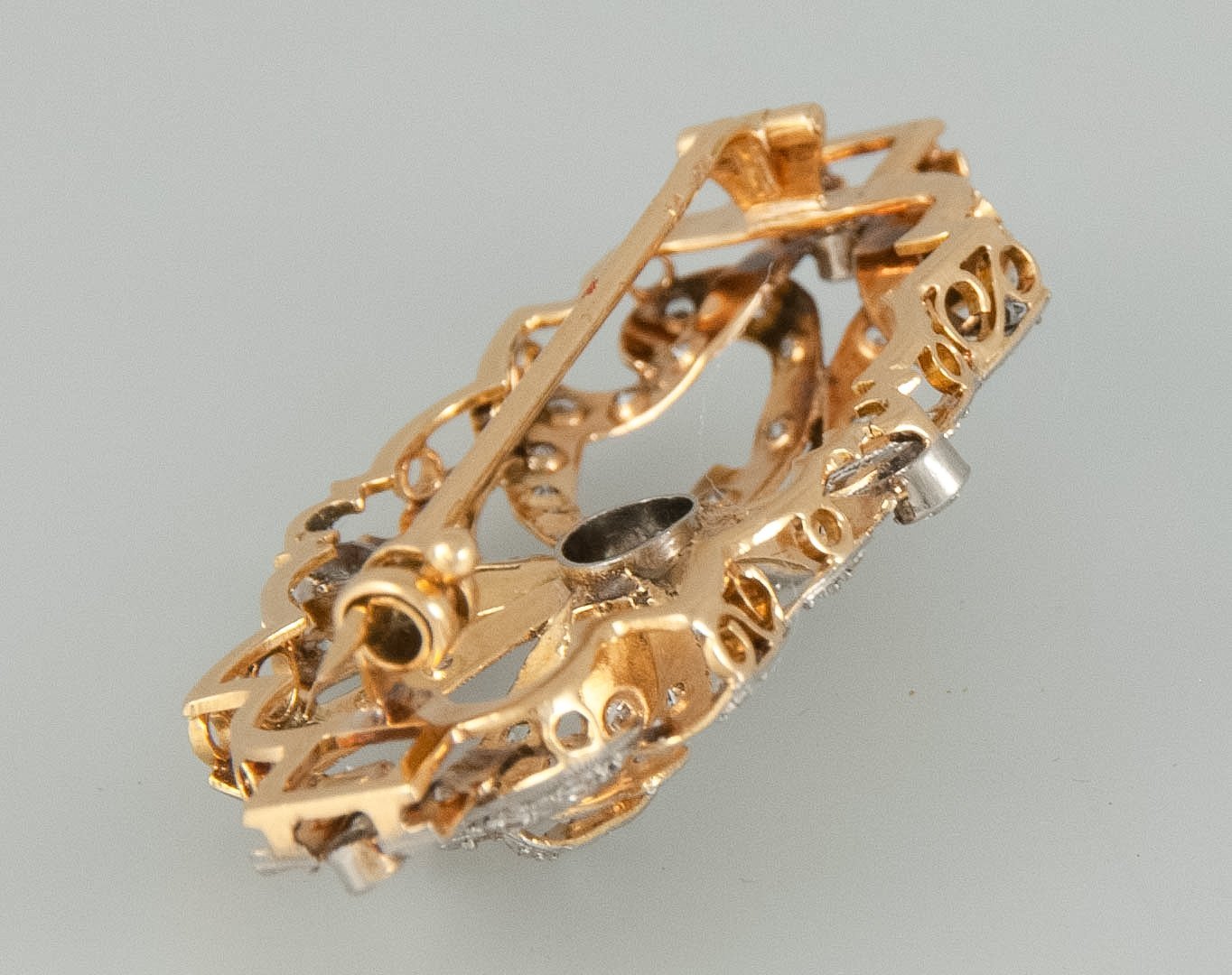 Broche antiguo en oro 18k con diamantes - Mayka Jewels
