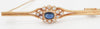 Broche antiguo en oro 18k con zafiro y diamantes - Mayka Jewels