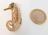 Broche antiguo en oro 19k con cuarzos y esmalte hecho a mano - Mayka Jewels
