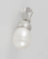 Colgante oro blanco 18k con brillantes y perla - Mayka Jewels