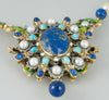 Collar antiguo hecho a mano en oro 18k con perlas, turquesas y lapislázulis - Mayka Jewels