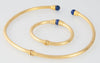 Conjunto de gargantilla y pulsera oro amarillo y Lapislázuli - Mayka Jewels
