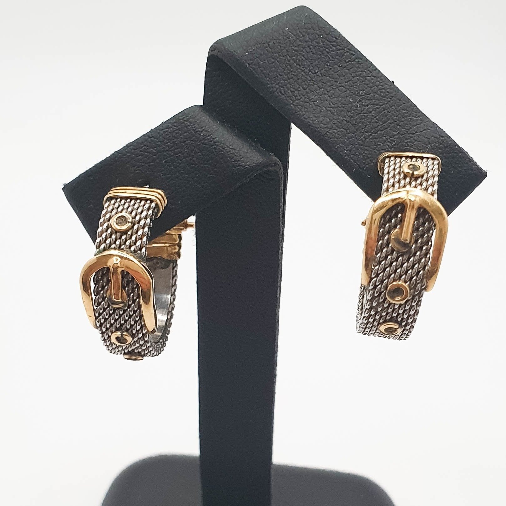 Pendientes de diseño en oro 18k y acero - Mayka Jewels