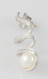 Pendientes en oro blanco 18k con perla y brillantes - Mayka Jewels