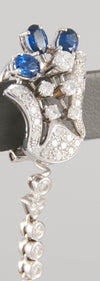 Pendientes en oro blanco 18k con zafiros y diamantes - Mayka Jewels