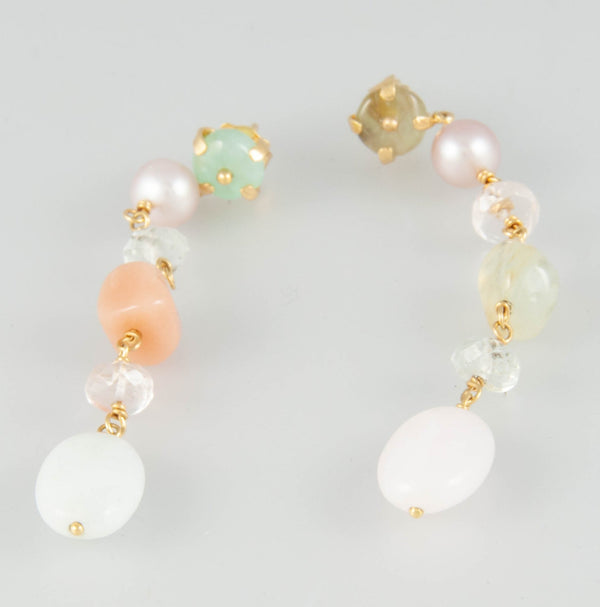 Pendientes Tous en oro 18k con perlas y cuarzos - Mayka Jewels