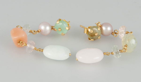 Pendientes Tous en oro 18k con perlas y cuarzos - Mayka Jewels