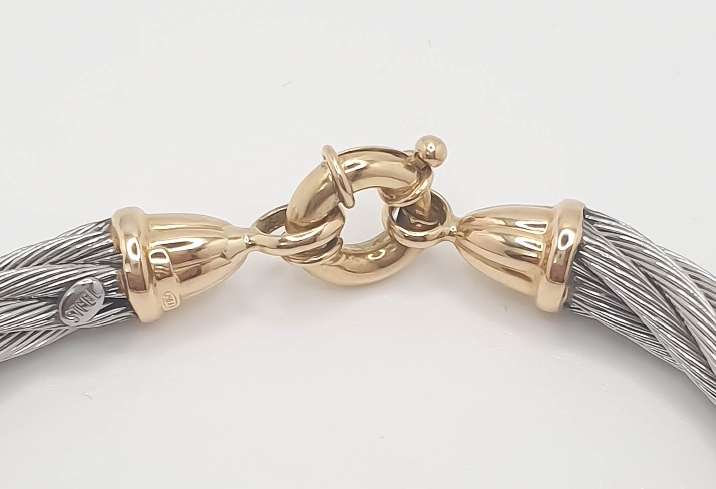 Pulsera de diseño en oro 18k y acero - Mayka Jewels