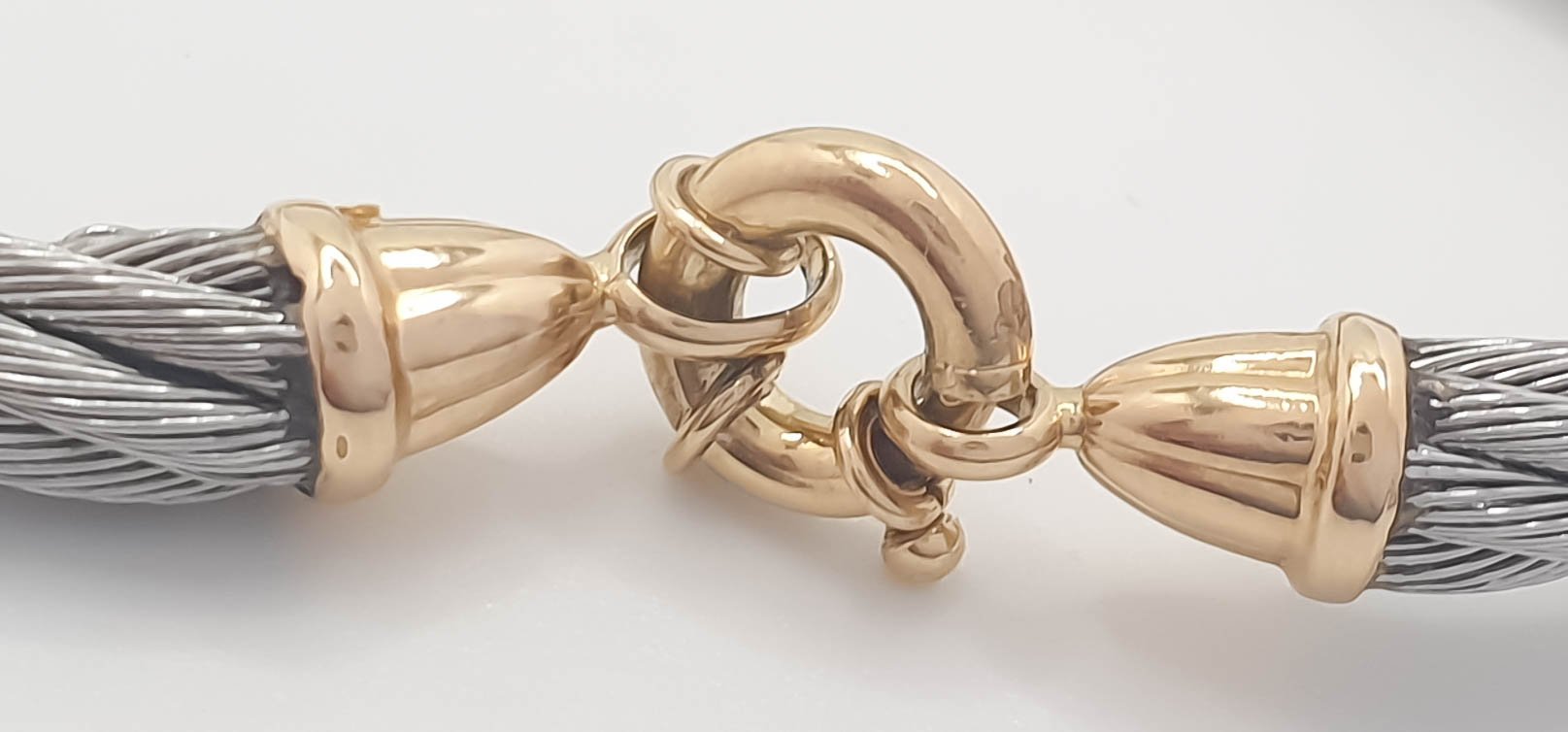 Pulsera de diseño en oro 18k y acero - Mayka Jewels