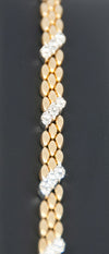 Pulsera en oro y oro blanco 18k con brillantes - Mayka Jewels